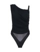 Bodysuit in jersey fabric with jewel shoulder detail black