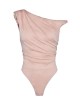 Bodysuit in jersey fabric with jewel shoulder detail nude