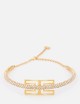 Collana con logo e strass oro giallo