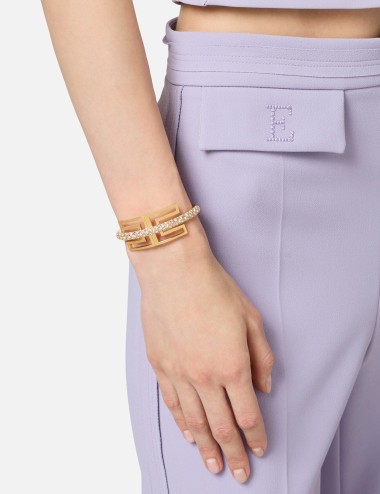 Bracelet with rhinestones yellow gold