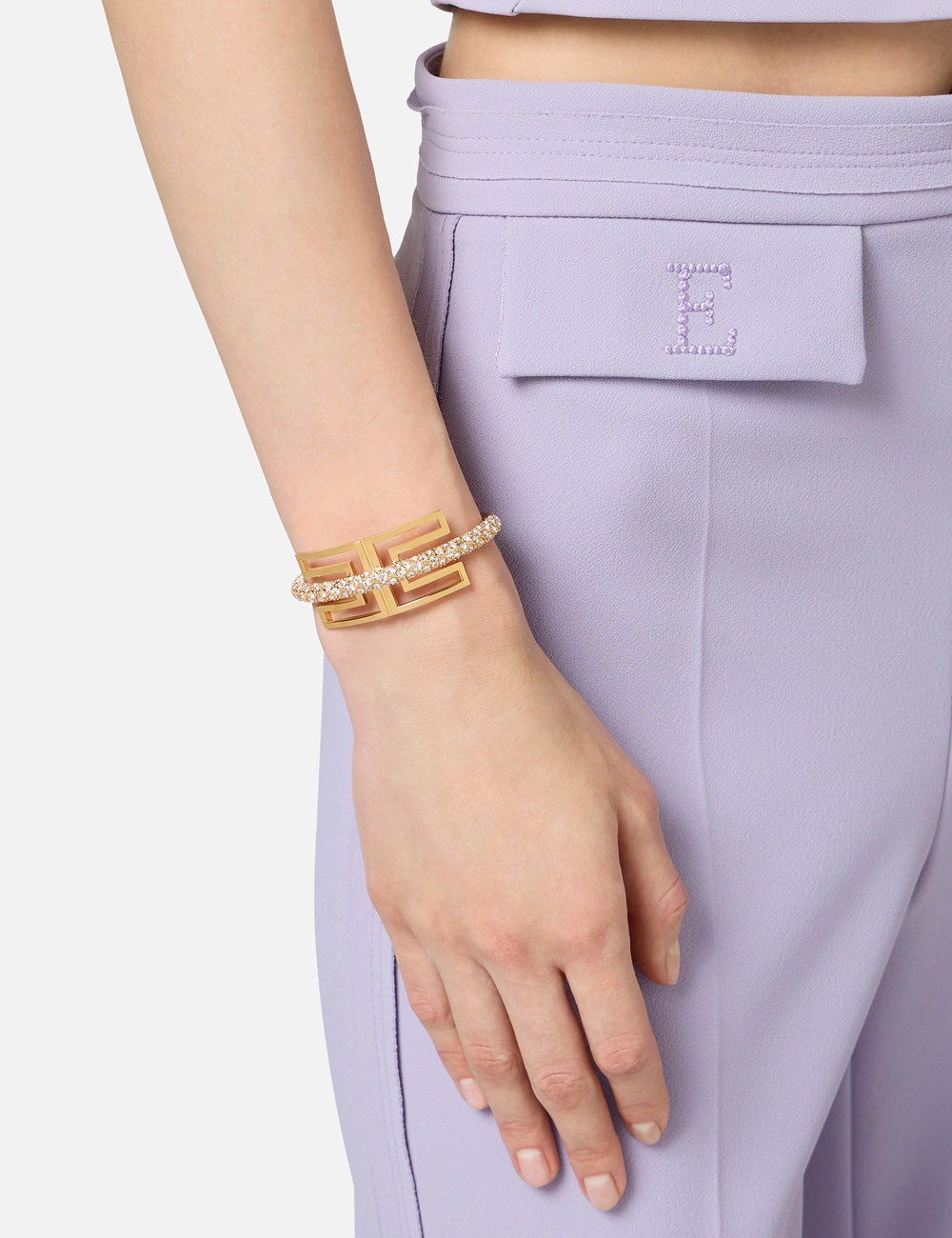 Bracelet with rhinestones yellow gold