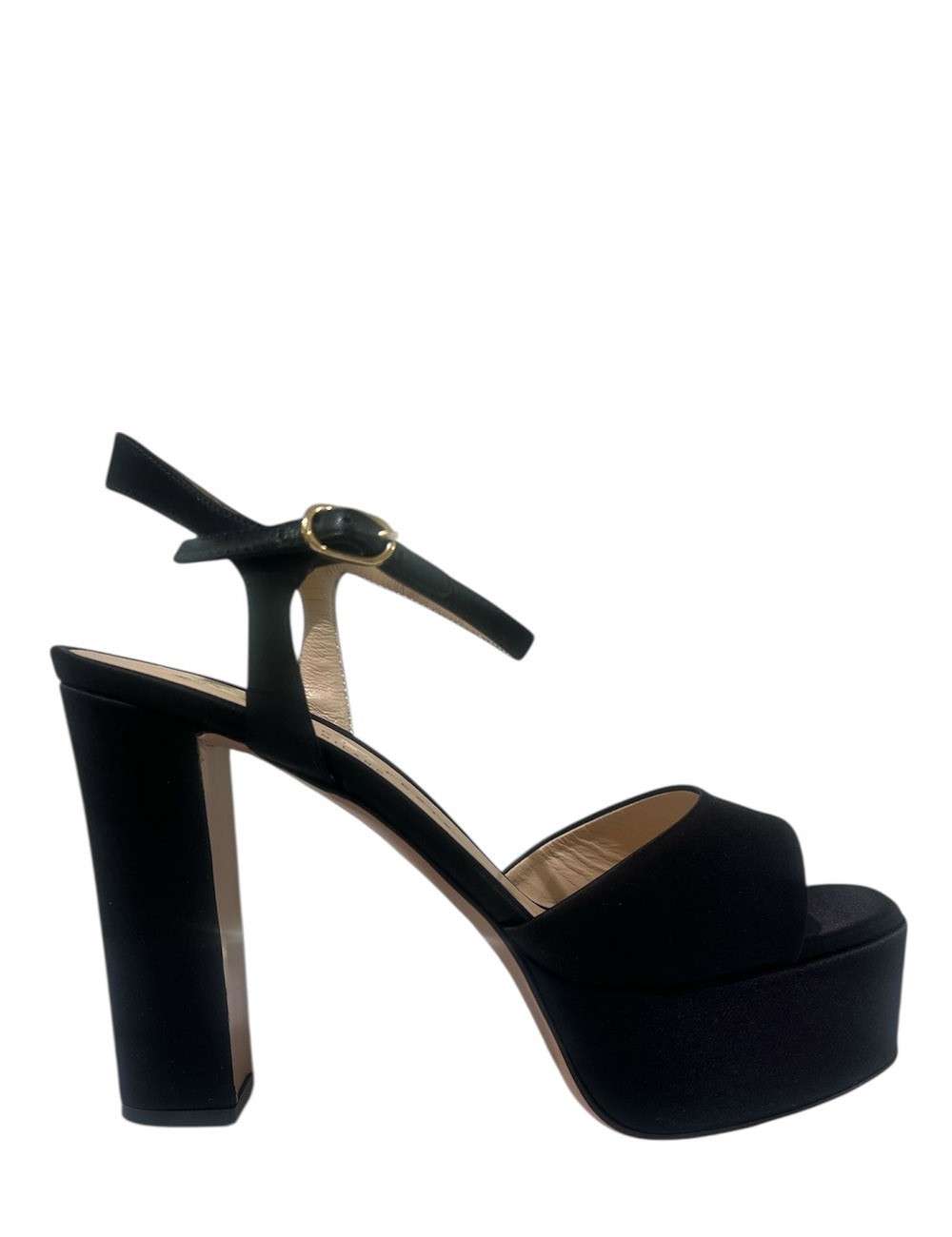 Sandali con plateau ADDIS raso neri