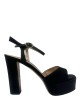 Sandali con plateau ADDIS raso neri