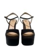Sandali con plateau ADDIS raso neri