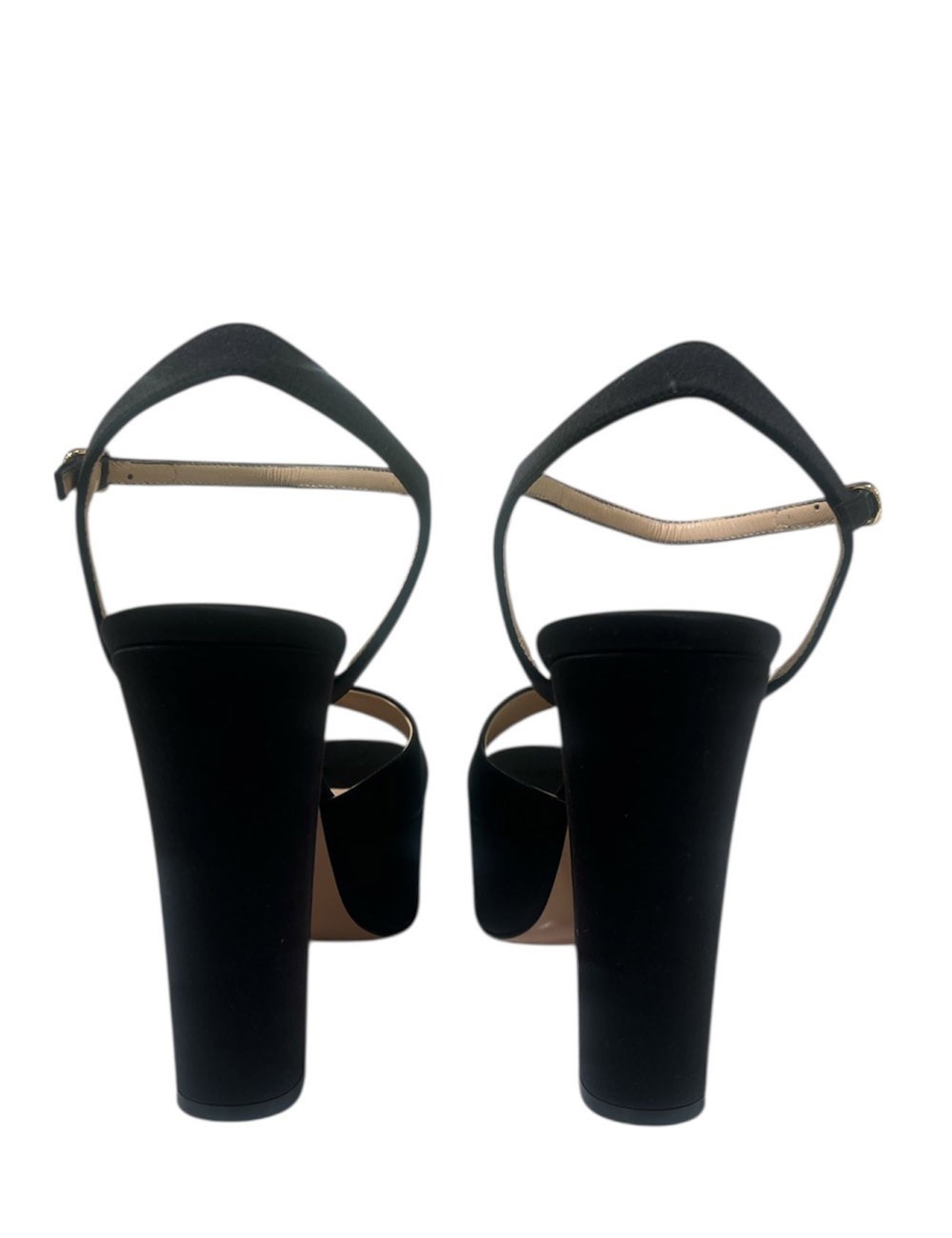 Sandali con plateau ADDIS raso neri