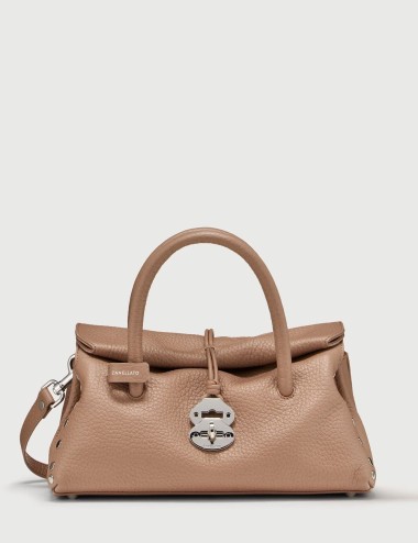 BORSA DOTTA® SMALL IN PELLE MARTELLATA BROWN RIBOLLA