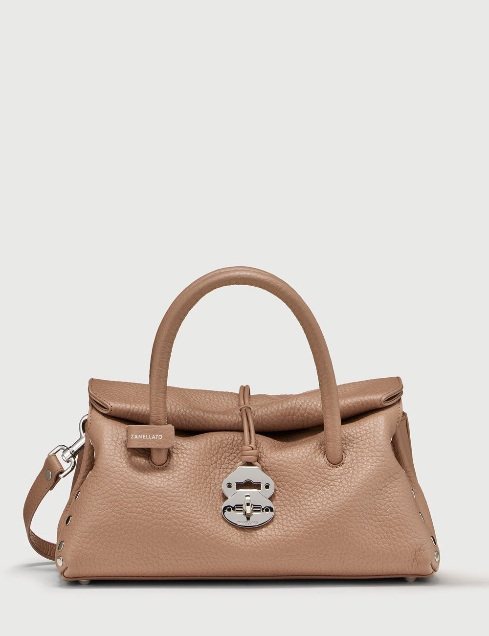 SOTTA® SMALL BAG IN HAMMERED LEATHER IN BROWN RIBOLLA