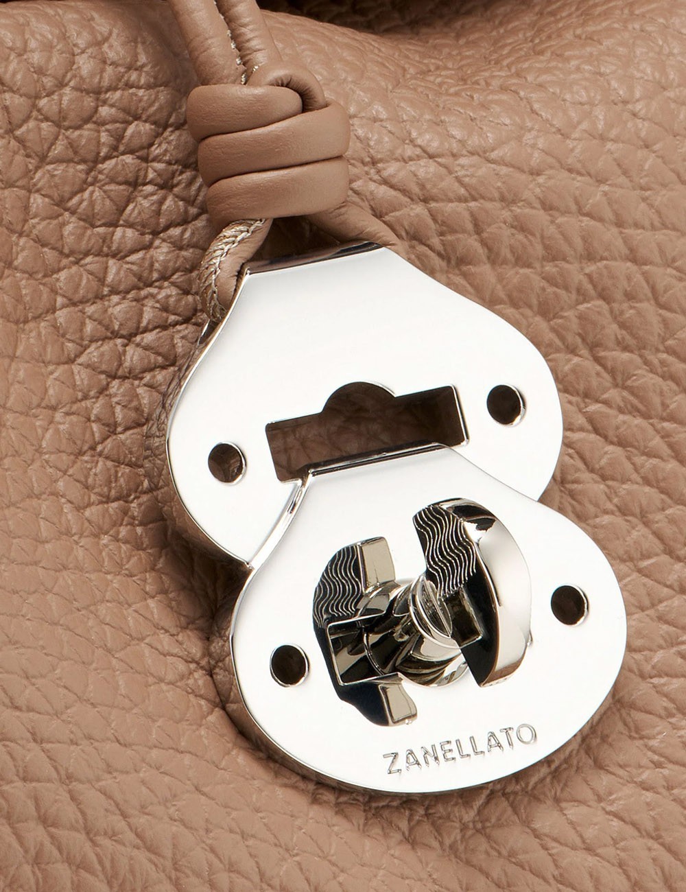 BORSA DOTTA® SMALL IN PELLE MARTELLATA BROWN RIBOLLA