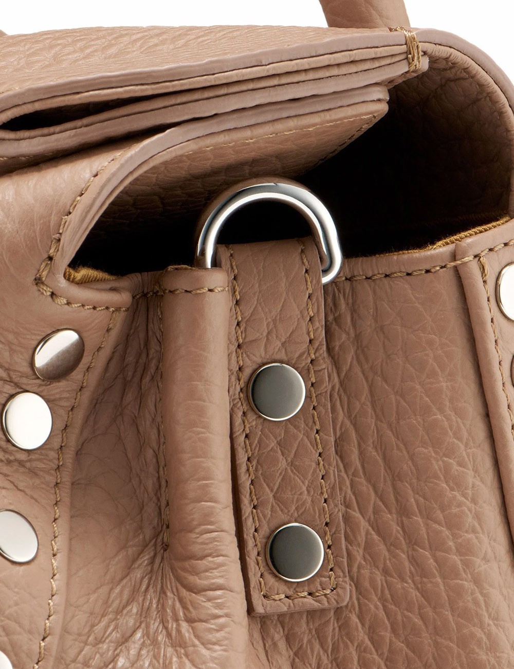 SOTTA® SMALL BAG IN HAMMERED LEATHER IN BROWN RIBOLLA