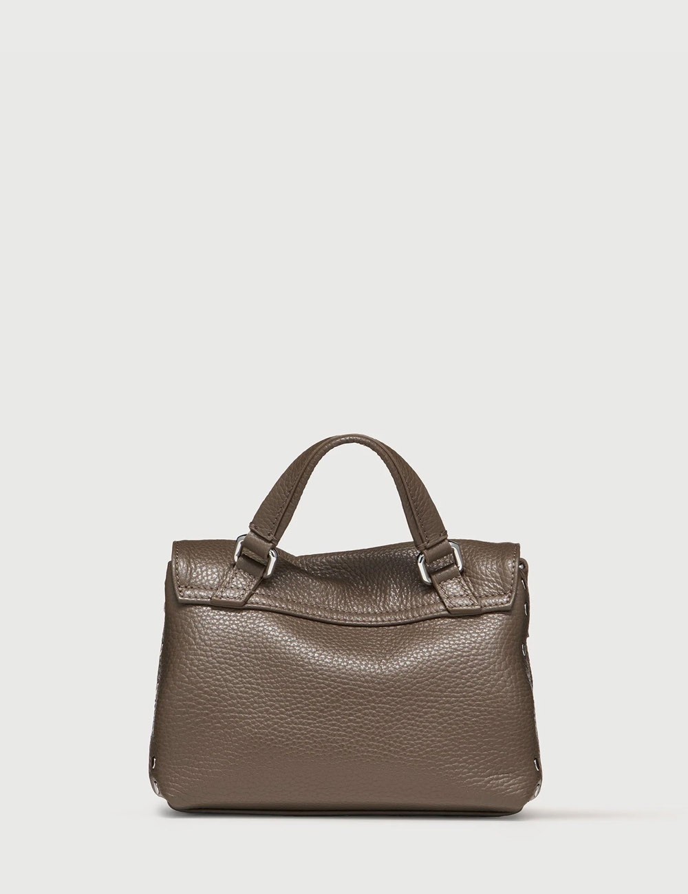 BORSA POSTINA® BABY IN PELLE MARTELLATA GREY NOSTALGIA CANAGLIA