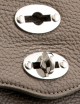 BORSA POSTINA® BABY IN PELLE MARTELLATA GREY NOSTALGIA CANAGLIA