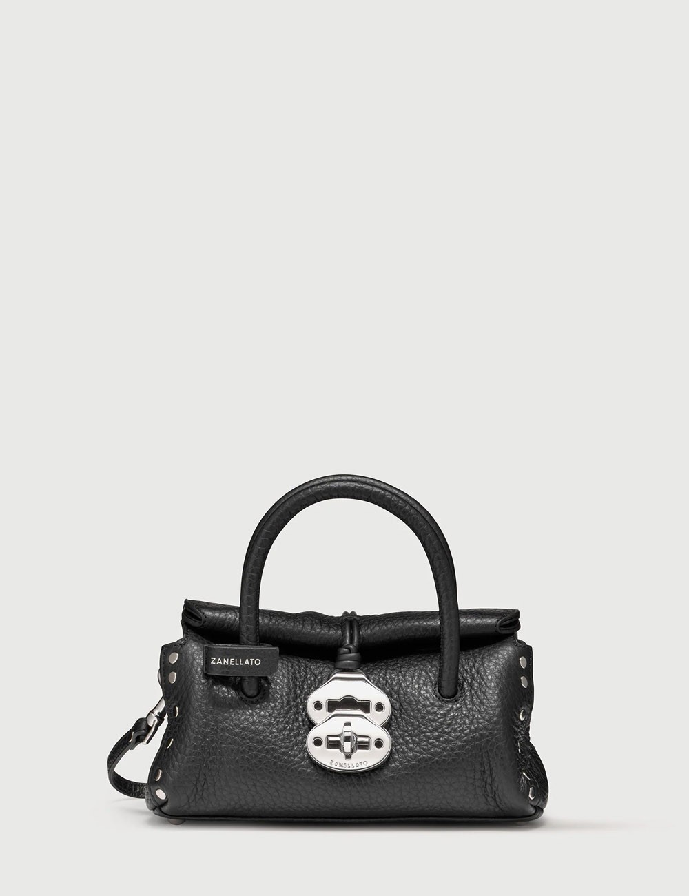 BORSA DOTTA® BABY IN PELLE MARTELLATA BLACK NERO
