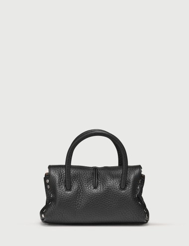 BORSA DOTTA® BABY IN PELLE MARTELLATA BLACK NERO