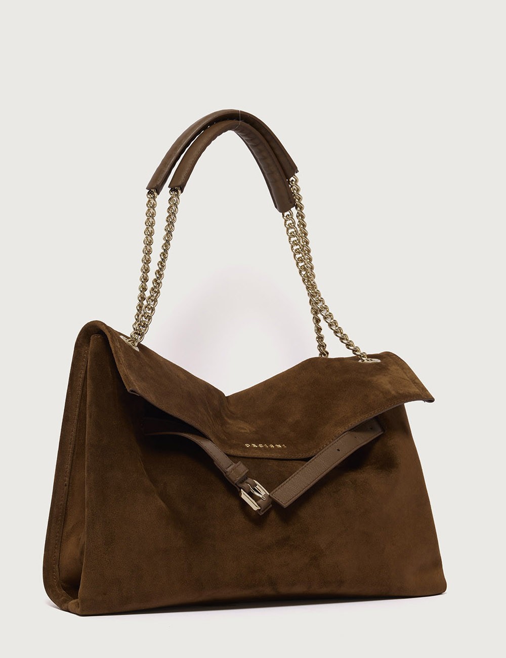 Borsa Venus Peach Midi a spalla in suede cacao