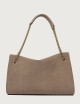 Borsa Venus Peach Midi a spalla in suede sabbia