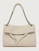 Venus Soft Midi grained leather shoulder bag white