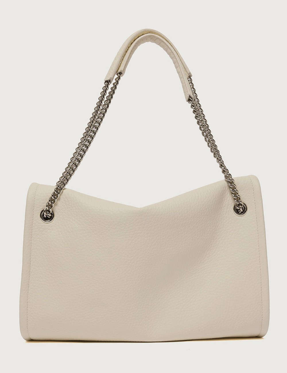 Borsa Venus Soft Midi a spalla in pelle martellata bianca