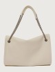 Venus Soft Midi grained leather shoulder bag white
