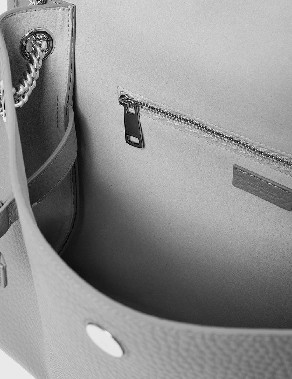 Venus Soft Midi grained leather shoulder bag white