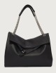 Venus Soft Midi grained leather shoulder bag black