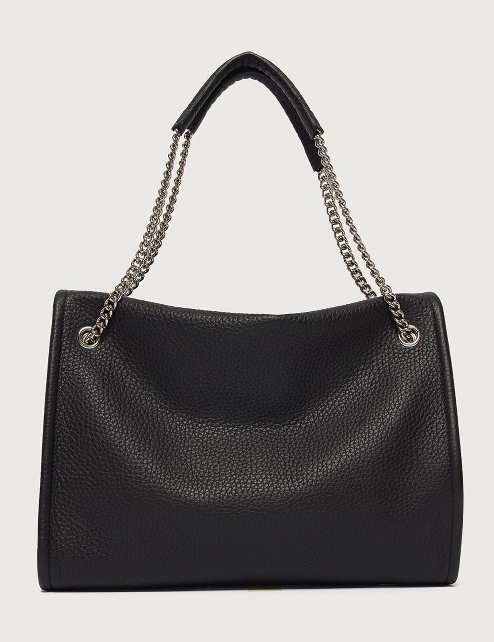 Borsa Venus Soft Midi a spalla in pelle martellata nera