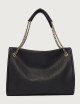 Venus Soft Midi grained leather shoulder bag black