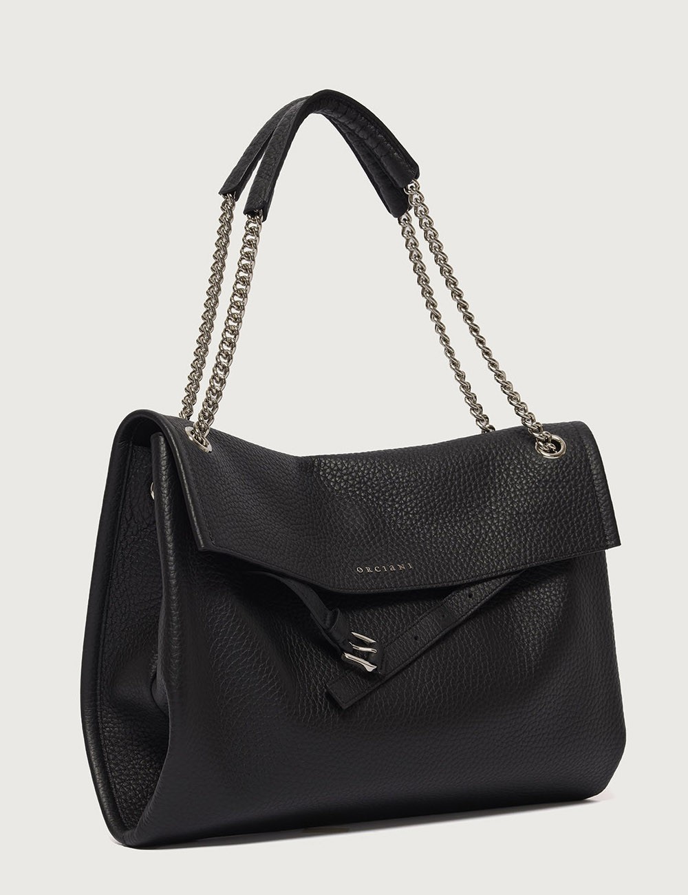 Venus Soft Midi grained leather shoulder bag black