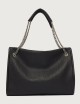 Venus Soft Midi grained leather shoulder bag black