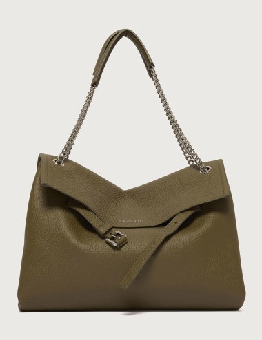 Borsa Venus Soft Midi a spalla in pelle martellata oasi