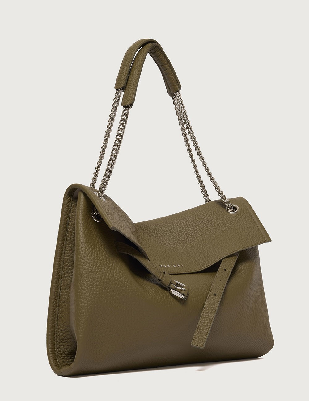 Borsa Venus Soft Midi a spalla in pelle martellata oasi