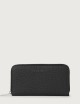 Zip around Soft large leather wallet Black