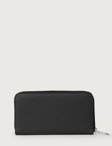 Portafoglio zip around Soft in pelle nero