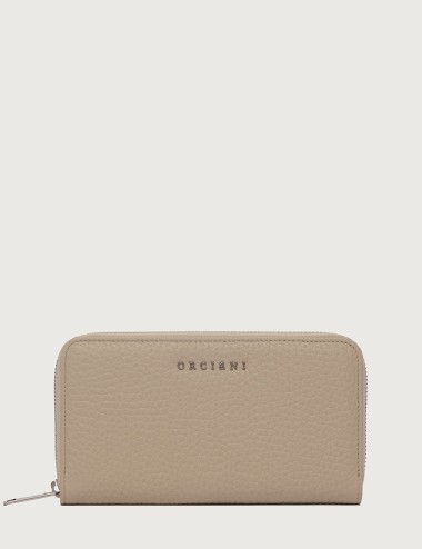 Portafoglio zip around Soft in pelle sabbia