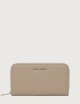 Zip around Soft large leather wallet Sand