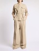 Overshirt in Viscosa e Lino Délavé beige