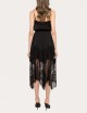 Abito midi con pizzo nero