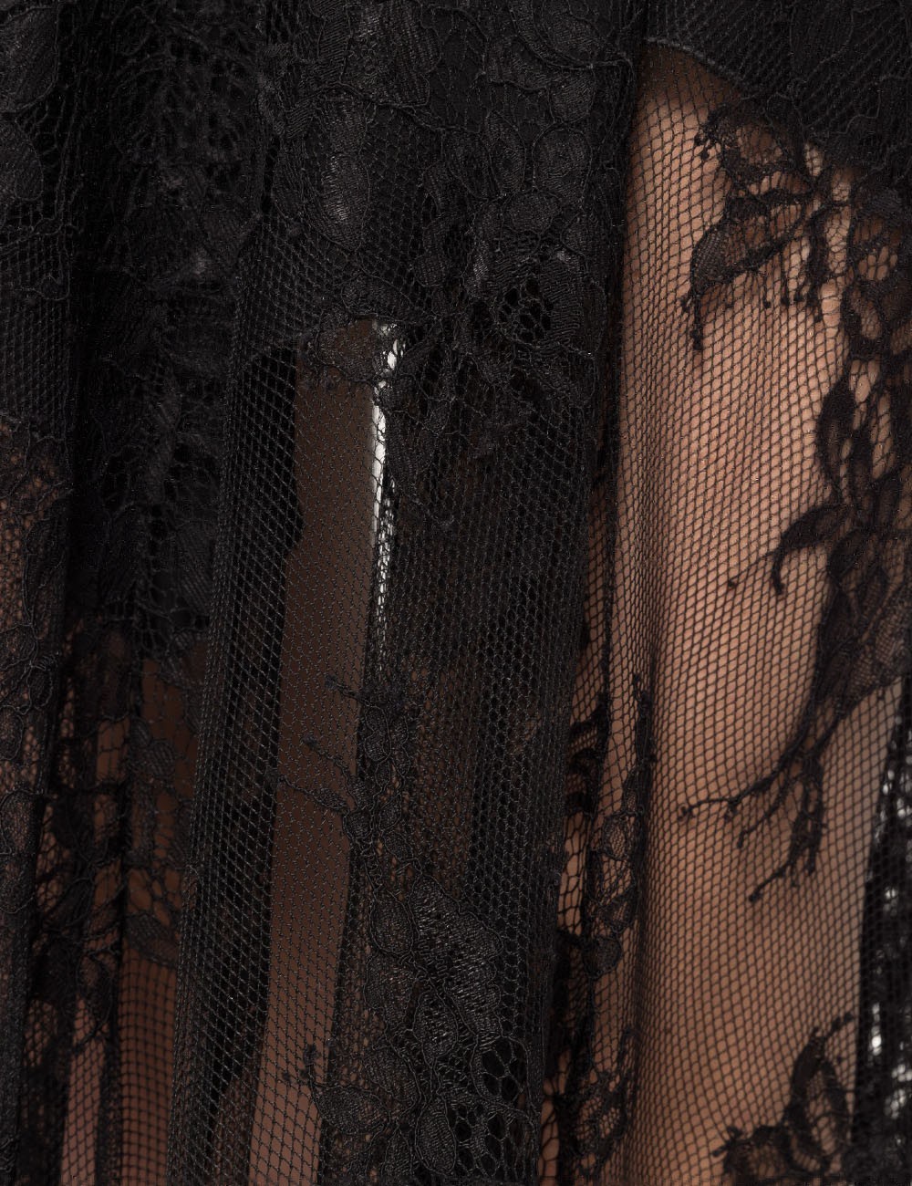 Abito midi con pizzo nero