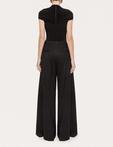 Layered wide-leg pants black