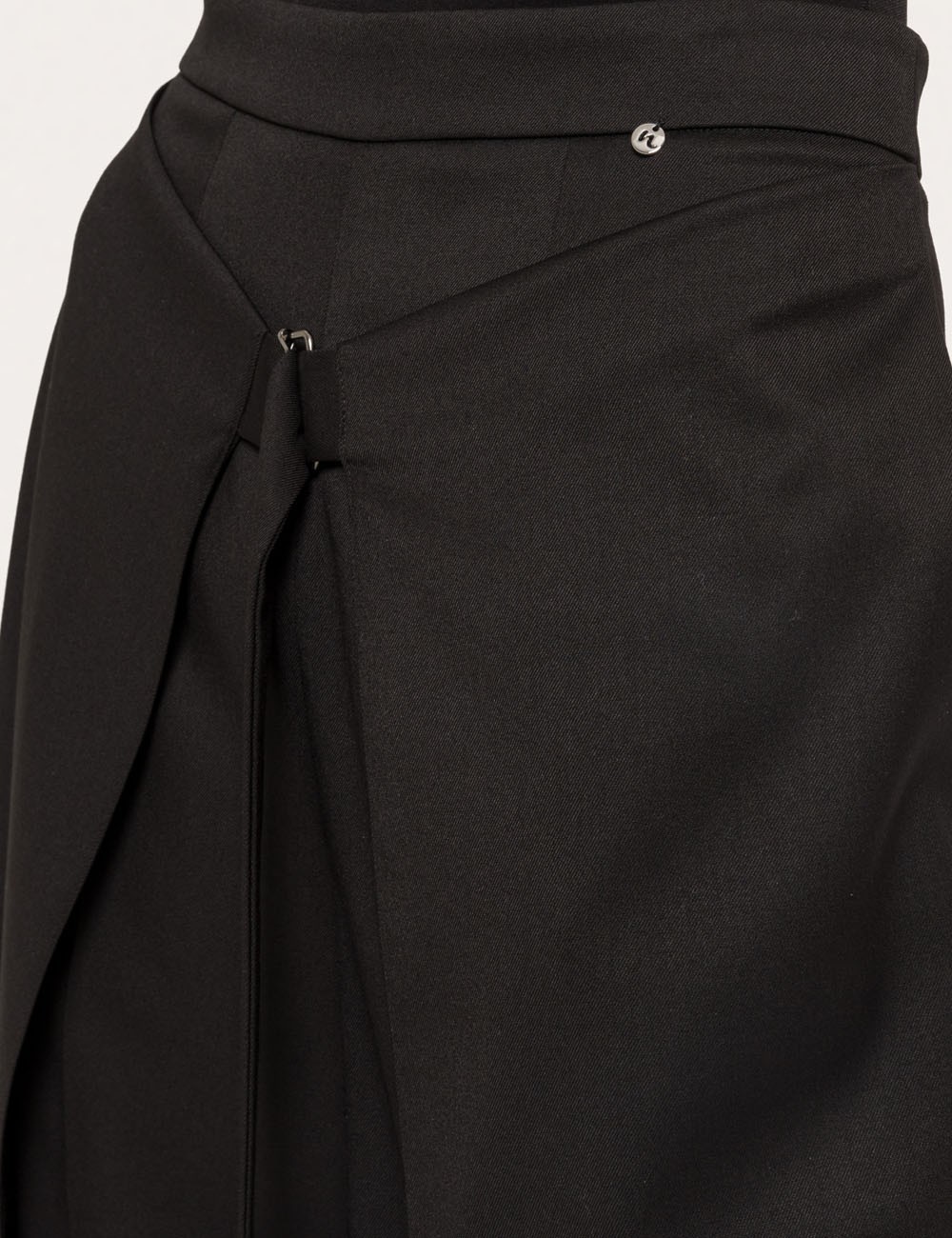 Pantaloni a gamba larga a strati nero