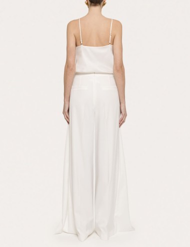 Layered wide-leg pants white