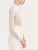 Body in pizzo con dettagli floreali bianco
