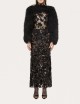 Appliquéd sequined tulle dress black