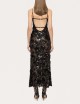 Appliquéd sequined tulle dress black