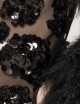 Appliquéd sequined tulle dress black