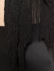 Fringe-detail satin maxi dress black