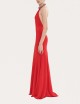Backless maxi dress red