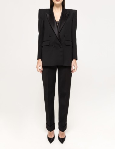 Blazer doppiopetto in lana nero