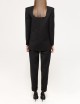 Double-breasted wool blazer black