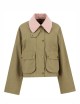 Cropped Beadnell Casual Jacket Bleached Olive / Ancient / Gardenia