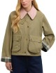 Cropped Beadnell Casual Jacket Bleached Olive / Ancient / Gardenia